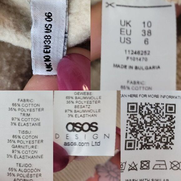 ASOS Design Womens Tan Distressed Smiley Embroidered Sweatshirt Sz 6 Loungewear - Picture 3 of 12